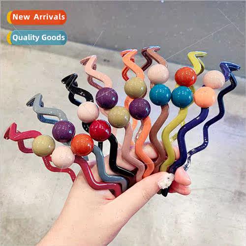 Korean fashion simple colorful acrylic hair bands girls wash