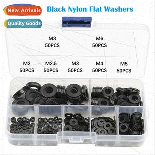 350PCS Nylon Flat Round Plastic Washers M2 M2.5 M3 M4 M5 M6