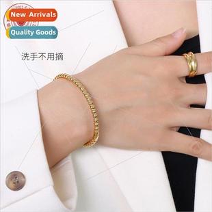 steel tanium simple round spli French bead bracelet