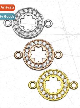 s925 silver bracelet connector Set zirconia double head pend