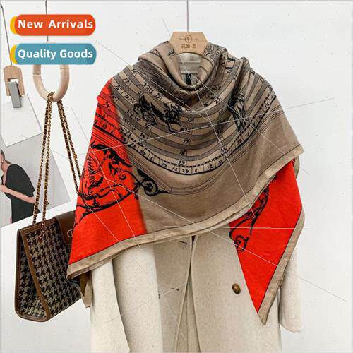 Retro spring fall new wool imation velvet large square scarf