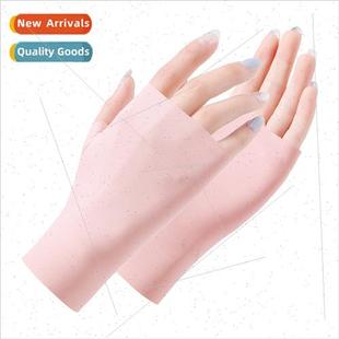 summer sunscreen gloves New silk finger ice half one