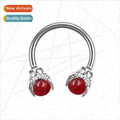 Europe all stainless steel jewelry dragon claw horseshoe rin