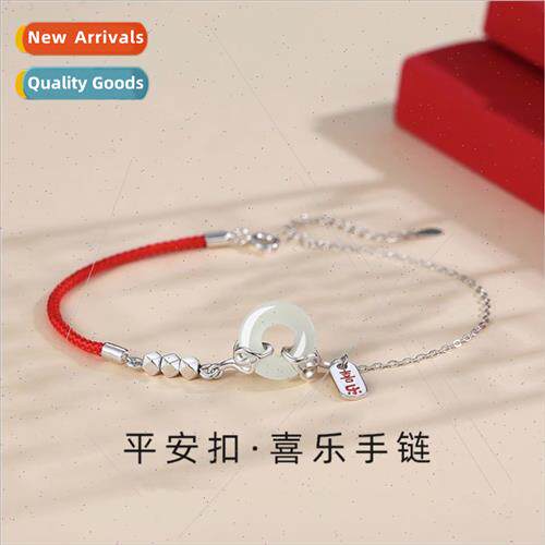 Peace Buckle Bracelet Women 2023 New Red Braided HRope Peace
