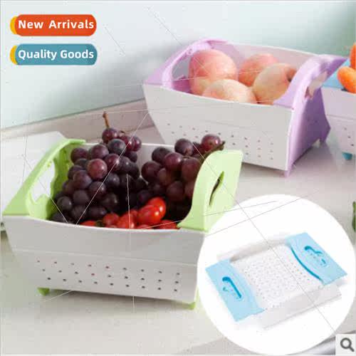 Creative wh handle foldable storage fru vegetable basket dra