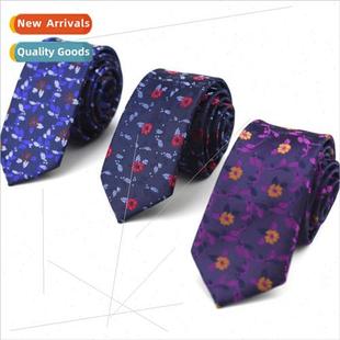 Korean 6CM Narrow Men Blue Groom Tie Violet Wedding