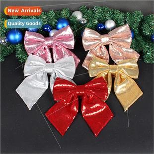 bow sequins tie glter Chri Christmas diy decorations