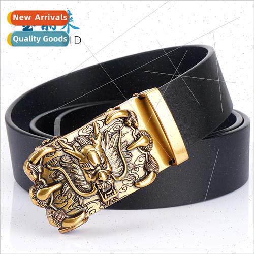 TUSHI head leather belt men leather automatic buckle young m