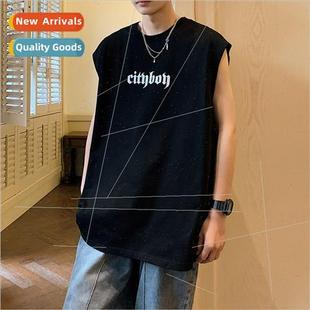 Summer sports undershirt men 2023 solid color nd loose botto