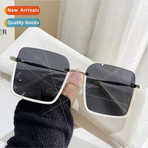 Premium sense women whe half frame sunscreen sunglasses squa