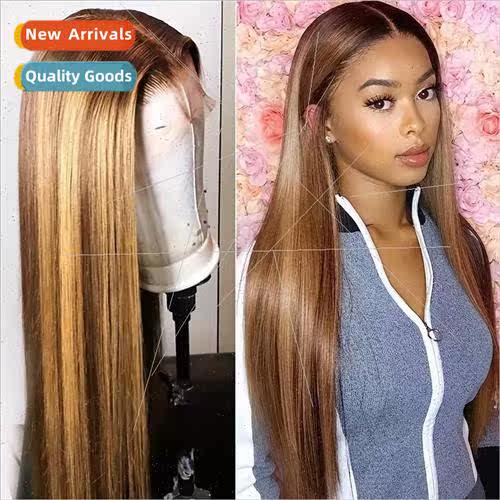 Fashion Piano Color Wig Women Front Lace Medium Length Head