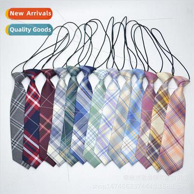jk/dk new Japan shirt female plaid tie  h lazy fashion new w