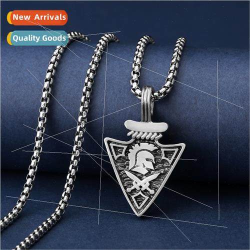 Spartans Helmet Pendant Arrowhead Necklace Spear Pendant Men