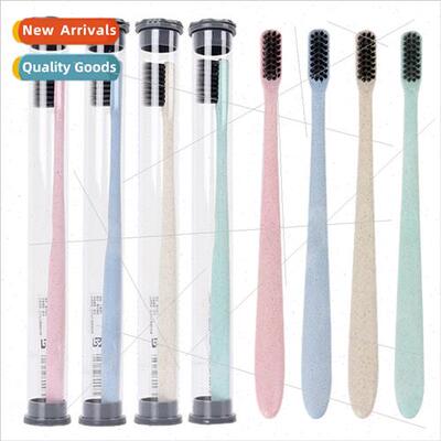 Japan Wheat Straw Bamboo Charcoal Toothbrush ngle Tube Adult