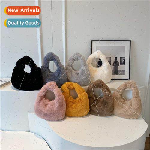 2023 bag winter plush faux rabb fur handbag large capacy new