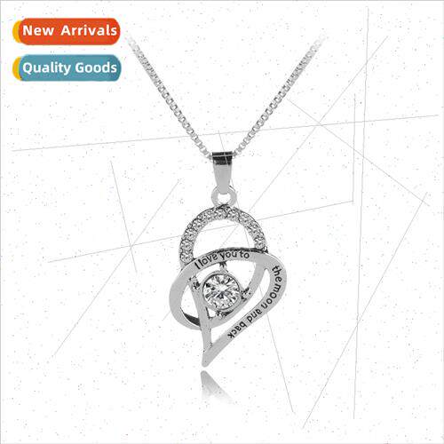 Mother Day Necklace I love you to moon back Women Diamond Pe