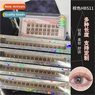 false eyelashes cluster color single thick 16mm Caramel
