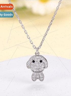 Fashion mple Puppy Necklace Women che Diamond Puppy Collarbo