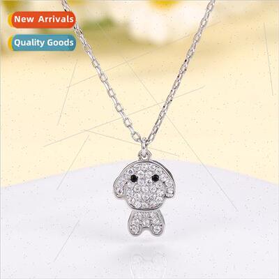 Fashion mple Puppy Necklace Women che Diamond Puppy Collarbo