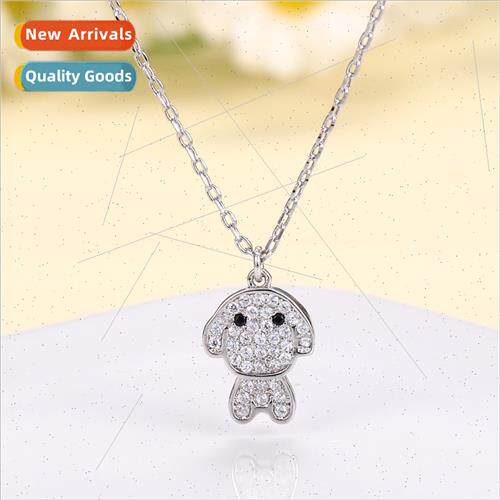 Fashion mple Puppy Necklace Women che Diamond Puppy Collarbo