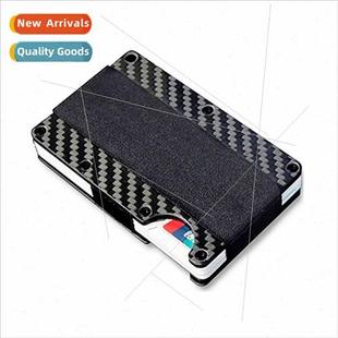 Card Case Steel Fiber Stainless Automatic Women Carbon Men