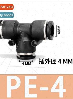 Pneumatic Air Hose Connector Plastic Quick Coupling Tee PE-4