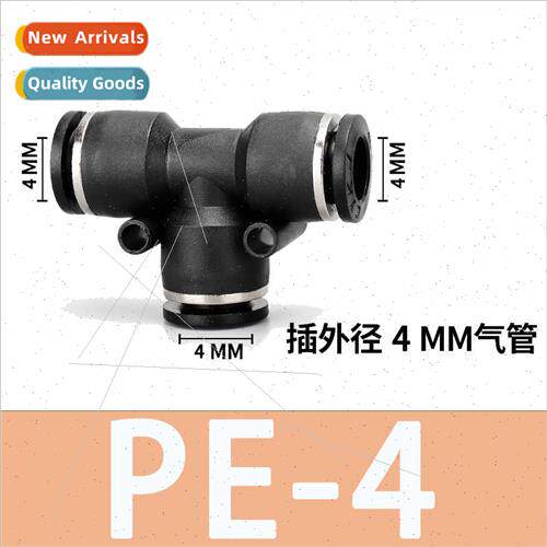 Pneumatic Air Hose Connector Plastic Quick Coupling Tee PE-4
