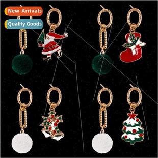 Christmas creative fur ball asy Europe earrings personalized