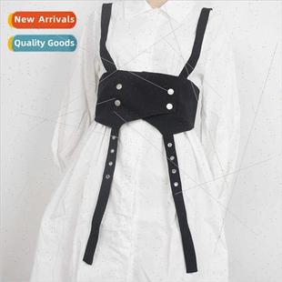 Women Fluttering Diablo Shirt Belt back Decoration