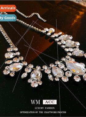 Europe atmosphere necklace water drop pendant collarbone cha