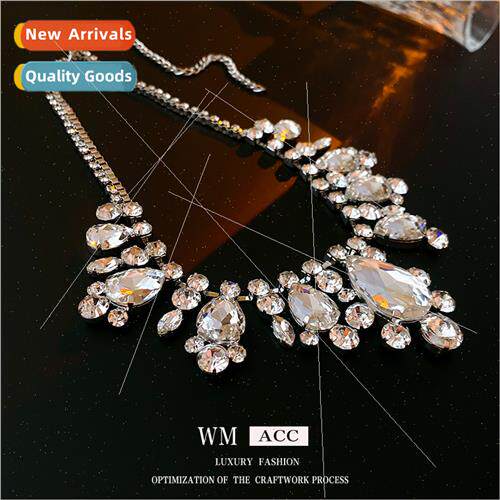 Europe atmosphere necklace water drop pendant collarbone cha