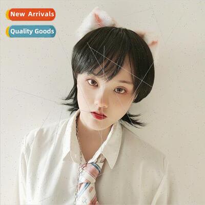 Japan wigs 适用men women can wear short center parted mullet