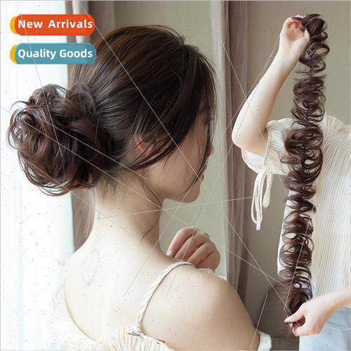 Caterpillar twisted wig female real hair pill head wig curly