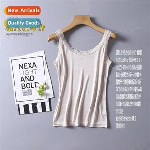 Summer new silk camisole undershirt female lace large size m