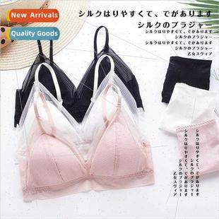 bra panties silk trace breathable fairy thin Japan set