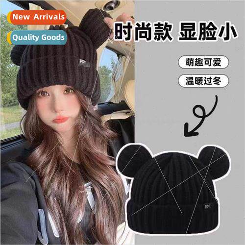 Cat ears knted cap female fall winter warm thickened ear pro