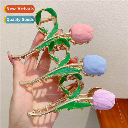 Tulip grab clip female metal grab hair clip design sense nic