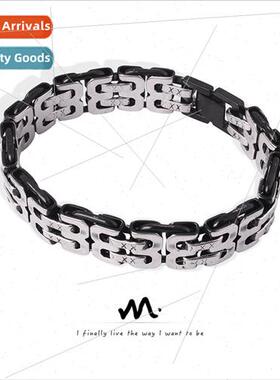Europe new fashion niche tanium steel texture bracelet women
