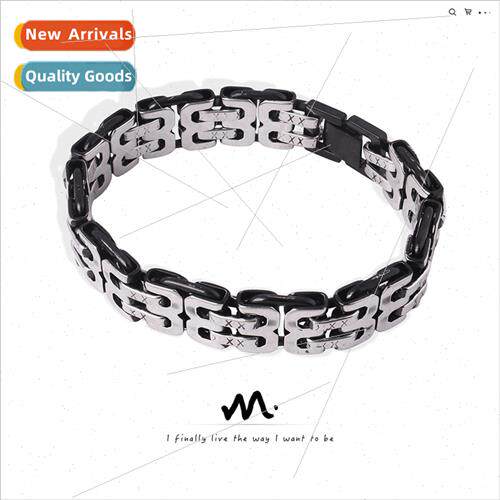 Europe new fashion niche tanium steel texture bracelet women