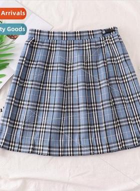 Japan JK small blue plaid skirt school unim skirt