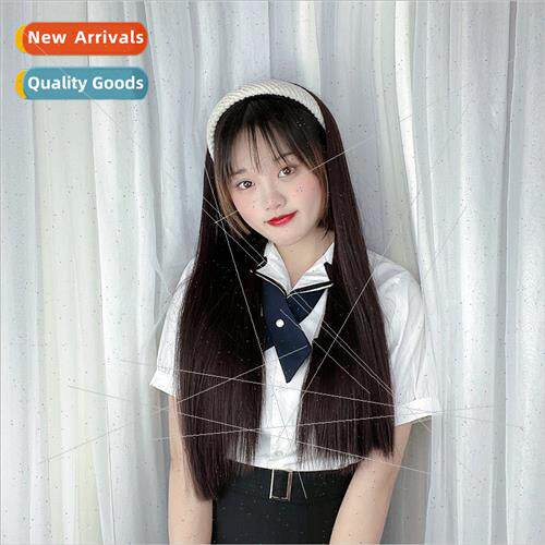 One-piece hair band wig female half head set long chemical f
