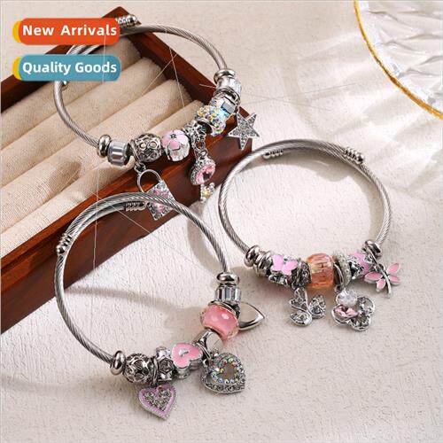 Pandora alloy bracelet delicate love flowers key accessories