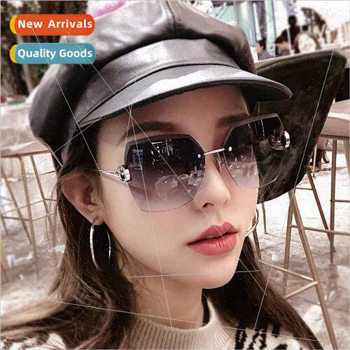 Polarized sunglasses women new ocean half frame metal glasse