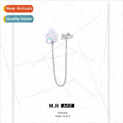 Moonstone cloud ear clips chain onepcs female delicate 925 s