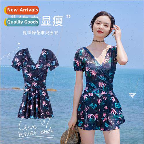 New womens swimsu Slim one-piece swim dress built-in cushion