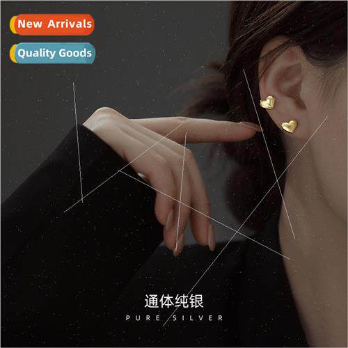 S925 silver French metal heart ear clips female whout ear ho