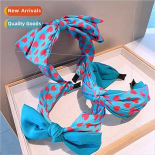 Korean wide retro bow fabr headband new bands Oversized hair