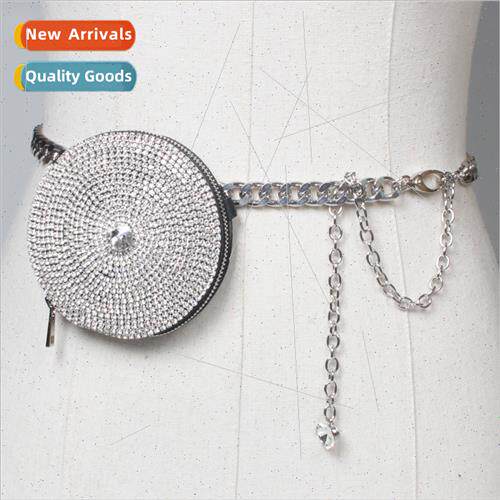 bling rhinestone love heart waist chain female ins flash dia