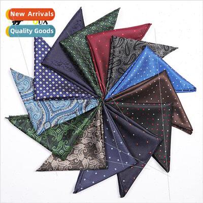 Men Pocket Towel Small Square Towel Cashew Flower Dot Patter