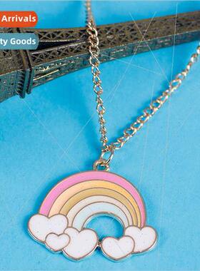 Necklace female ins simple creative rainbow love cute girl h
